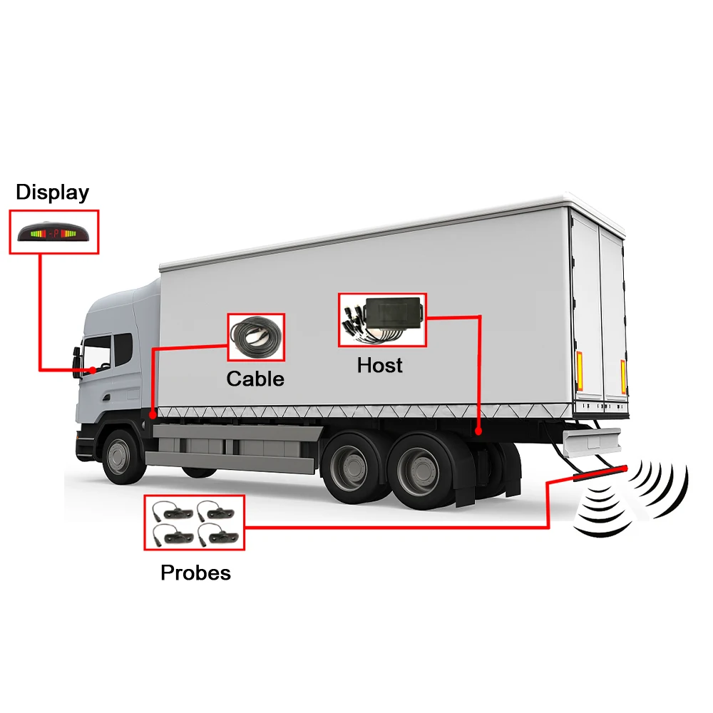 بالموجات فوق الصوتية 8 مجسات Led عرض إنذار جهد واسع مقاوم للماء باركترونيك عكس الاستشعار شاحنة وقوف السيارات الرادار نظام التحذير المبكر #5