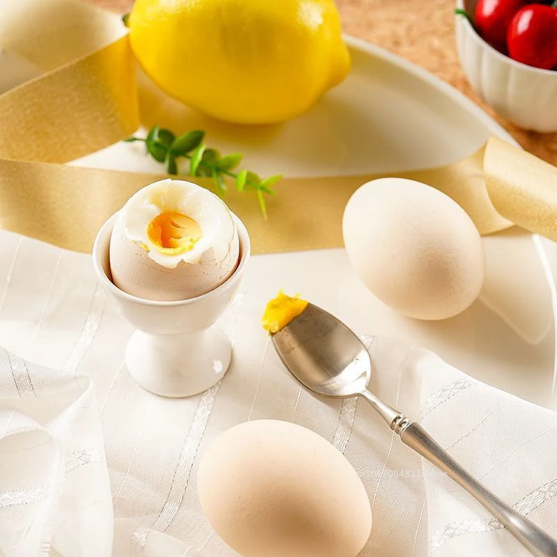 

White Egg Cup Holder Plastic Boiled Egg Cups Stand Rack Creative Eggs Holder Small Beer Wine Cup Breakfast Cooking Tool