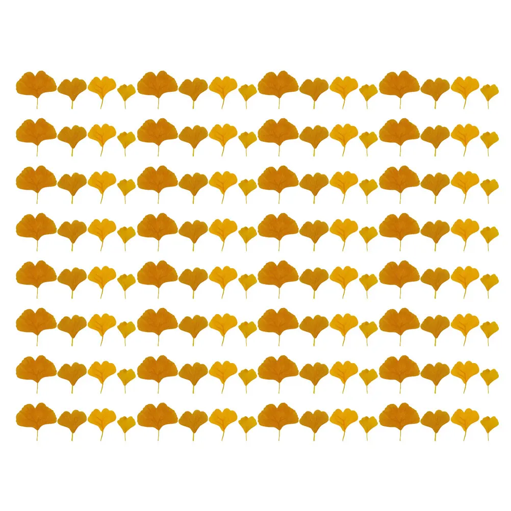 

108pcs Simulation Ginkgo Leaves Artificial Fake Decorations Bright Yellow Party Supplies Wedding Home Decoration Fall Leaf