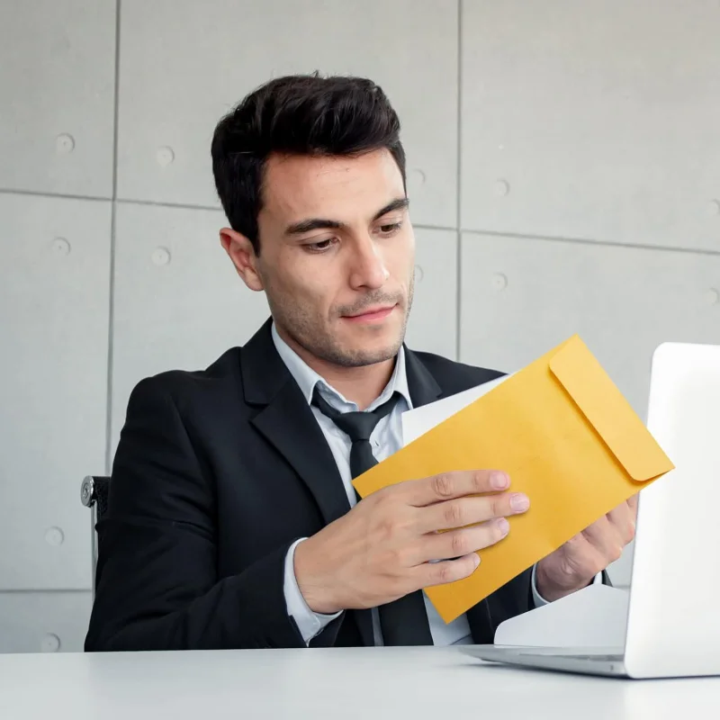 Custom-Border 80g Yellow Kraft Paper Thickened Style 6x9 Self-Adhesive Envelope Bag 105g Release Paper Envelo