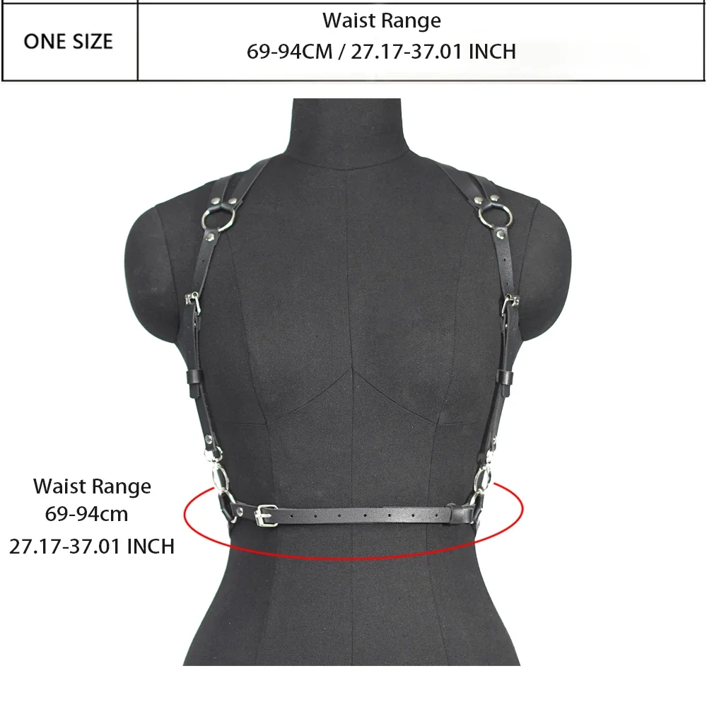 أزياء المرأة الجلود تسخير حزام الجسم تسخير مشد ملابس داخلية نسائية من الجلد الحمالات للنساء الملابس القوطية الوثن