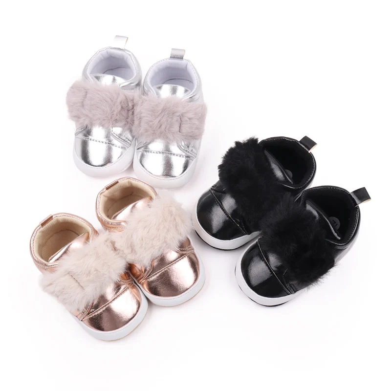 Baby Shoes Beautiful Blingbling PU Soft Plushy Spring and Autumn Style Prewalking Newborn Toddler Sneaker 2024 Fashion BWJ3149