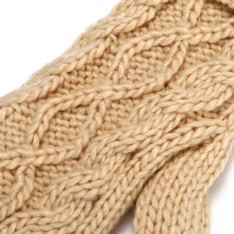 Manoplas tejidas a la moda con flores para mujer, manoplas de invierno con cuello Halter para mujer, guantes gruesos y cálidos con dedos completos