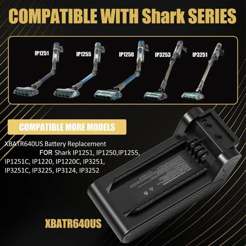 M01K Replacement Battery XBATR640US For Shark Models-IP1251, IP1250, IP1255, IP1220, IP3251, IP3225, IP3124, IP3252 Series