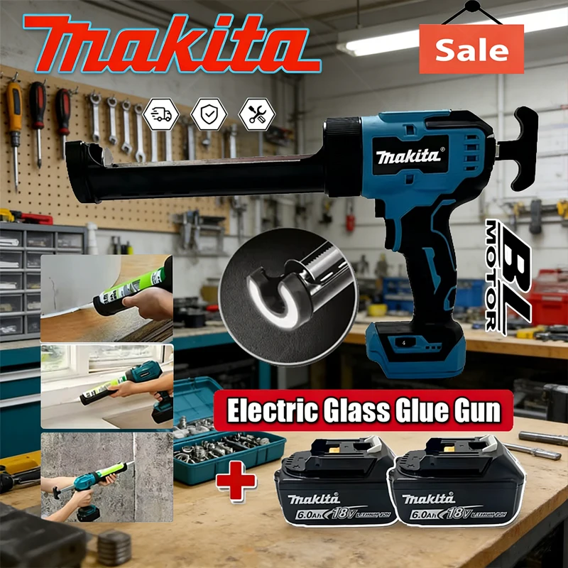 

Makita Electric Glass Glue Gun Cement Glass Adhesive Glue Seal Sealant Tool Wireless Glass Doors Windows Filling Sewing Gun