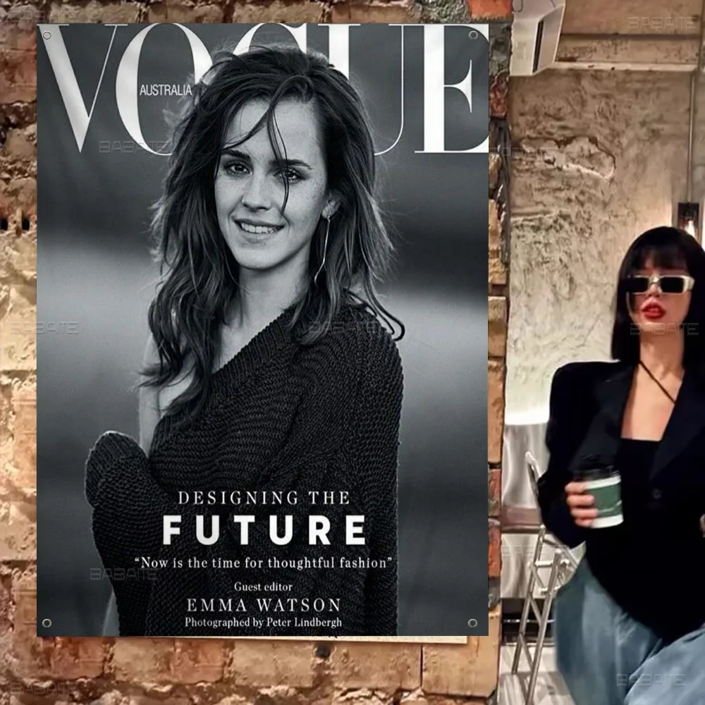 الممثلة E-Emma Watsons DIY العلم لمجموعة الأسرة صور غرفة المعيشة ديكور المنزل النوم جدار ديكور فني راية