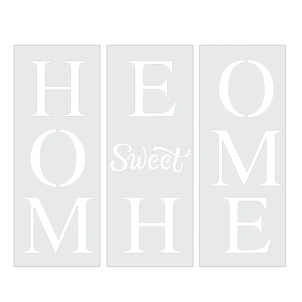 Large Vertical Home Sweet Home Stencils for Painting on Wood Reusable Stencil Set for Wood Signs, Canvas and DIY Crafts