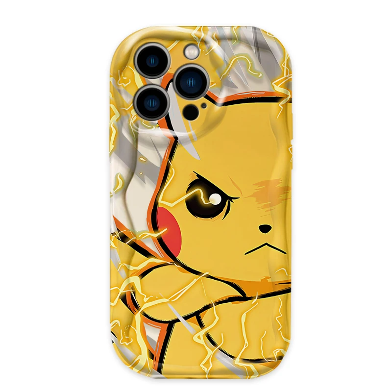 Cartoon P-Pokemon Pikachu Squirtle Case For iPhone 15 14 13 12 11 Pro Max X XR XS 8 7 6 6S Plus SE 2020 Silicone Shockproof Etui
