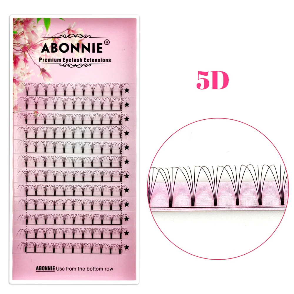 ABONNIE Voorgemaakte Volume Wimperextensions Korte Steel 3D/4D/5D/6D Russische Wimperextensions Mink Wimperextensions Alle Maten Wimpers Tray