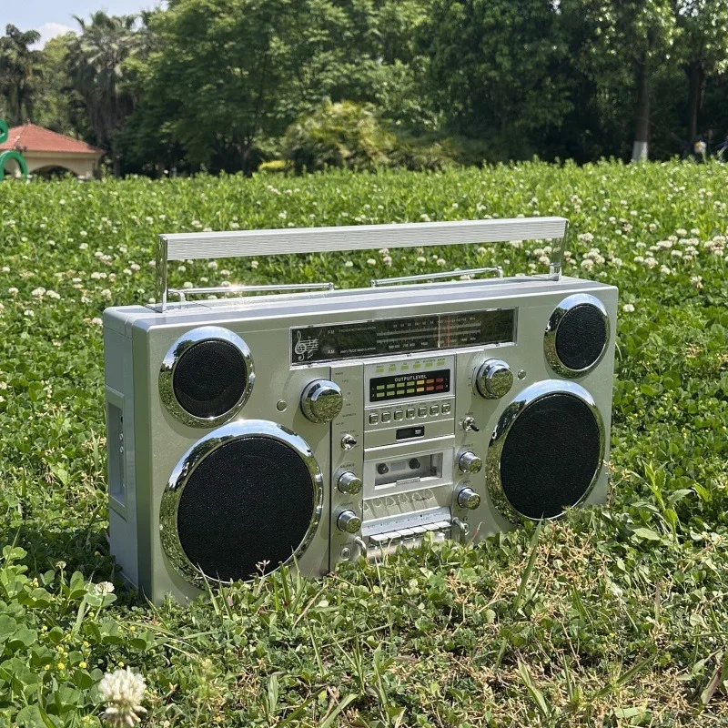 Multifunction Vintage Boombox Cassette Tape CD Player Recorder AM FM Radio High Power Bluetooth Speaker for Outdoor view 5