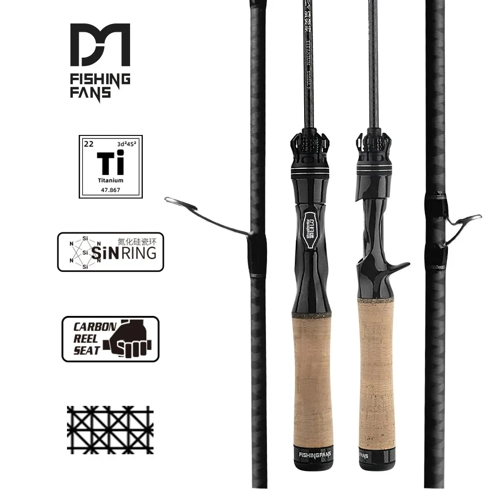 

FISHINGFANS 1.53m 1.68m 1.8m Trout Rod Titanium TZ Guide Carbon Reel Seat UL Casting Spinning Fishing Rod