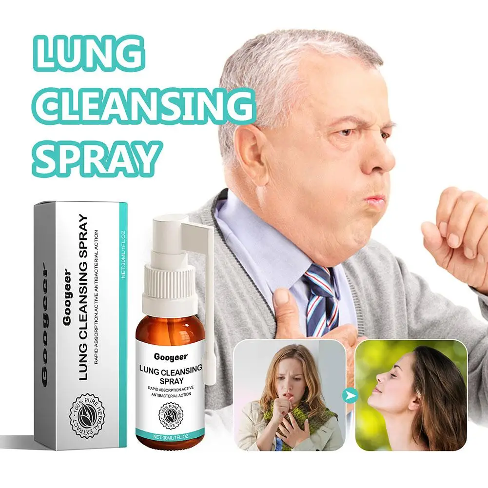 Herbal Lung Cleanse Spray, Poderoso Suporte Pulmonar, Inflamação Alivia Dore, Pare de Fumar Garganta, 30ml