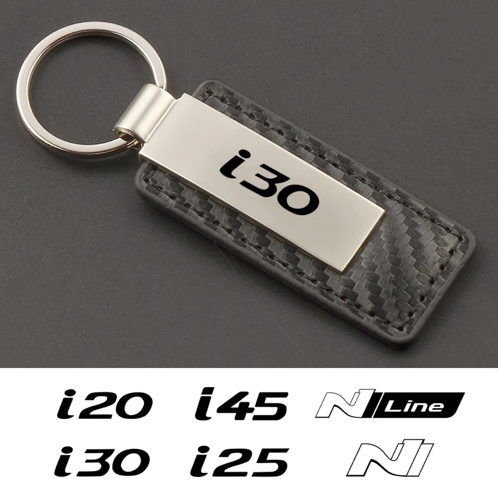 New Leather Metal Car Key Chain Keychain Key Ring For Hyundai i10 i25 i20 i30 N Performance i40 i45 ix20 ix35 i30CW Accessories