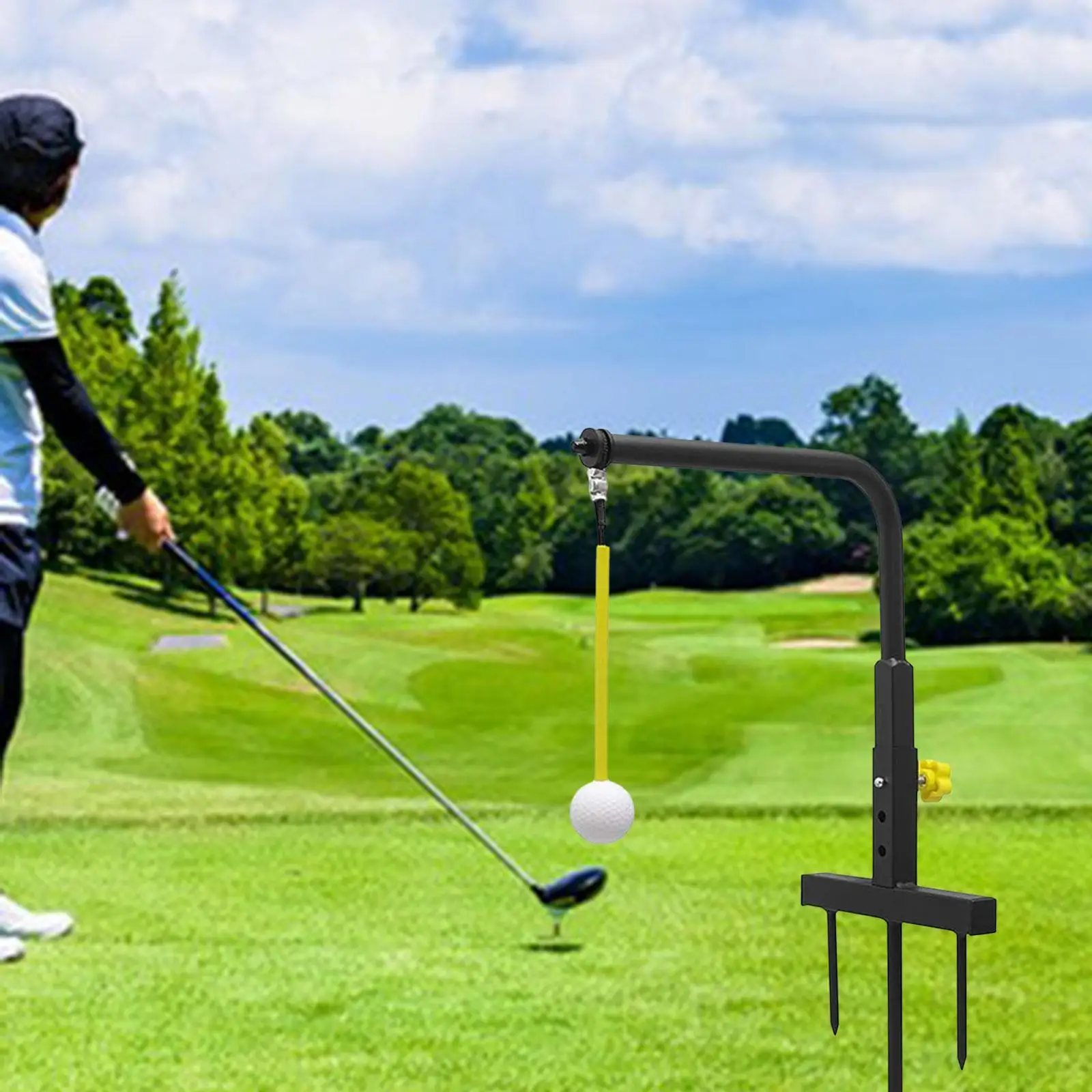 

Golf Practice Swing Trainer Adjustable Metal Golf Swing Aid Mat for Adult Beginner Training Sessions