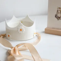 Ins Kids Daisy Birthday Party Crown Yellow Pink Flower Hat 3 4 5 6 7 8 9 Year Old Baby Shower Sunflower Theme Birthday Headwear