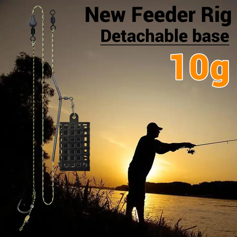 Methodenförderer mit abnehmbarer Basis | Futterspender zum Karpfenangeln mit hoher Kapazität | 10g-60g Gewichtsbereich | Köderkäfig-Set