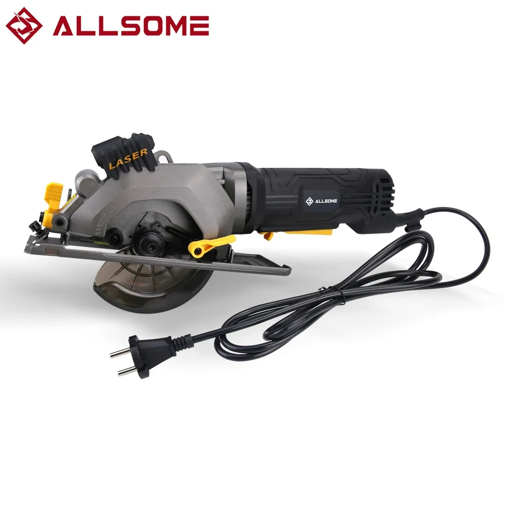 ALLSOME 600W Electric Circular Saw Wood Cutter With Straight Bevel Laser Multifunctional Hand-Held Electric Saw