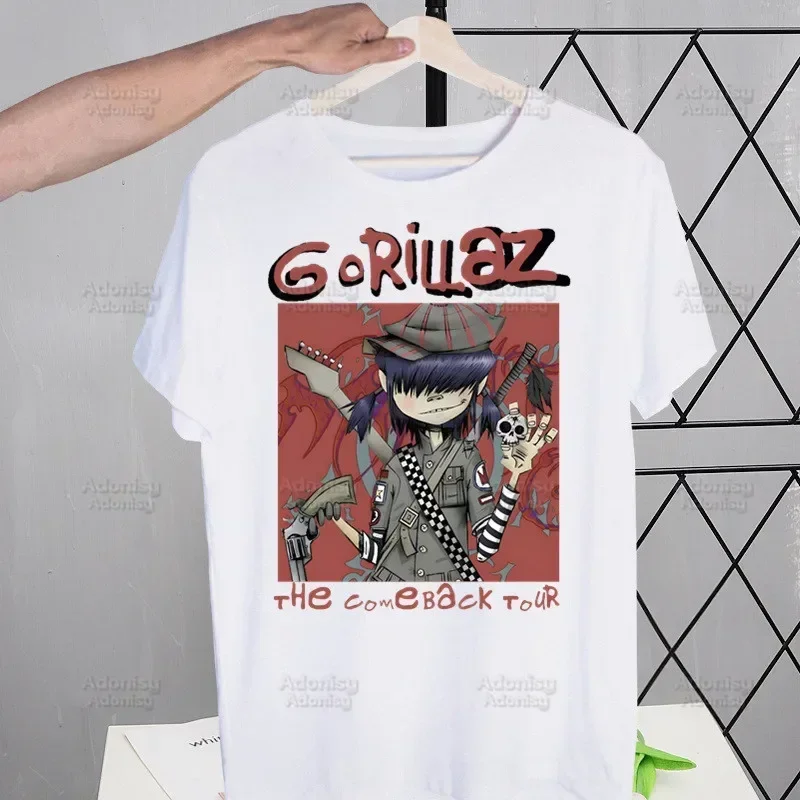 

Gorillaz современная музыкальная группа мультфильм мужская футболка милая рубашка с принтом мужская модная футболка для мужчин повседневные топы с коротким рукавом