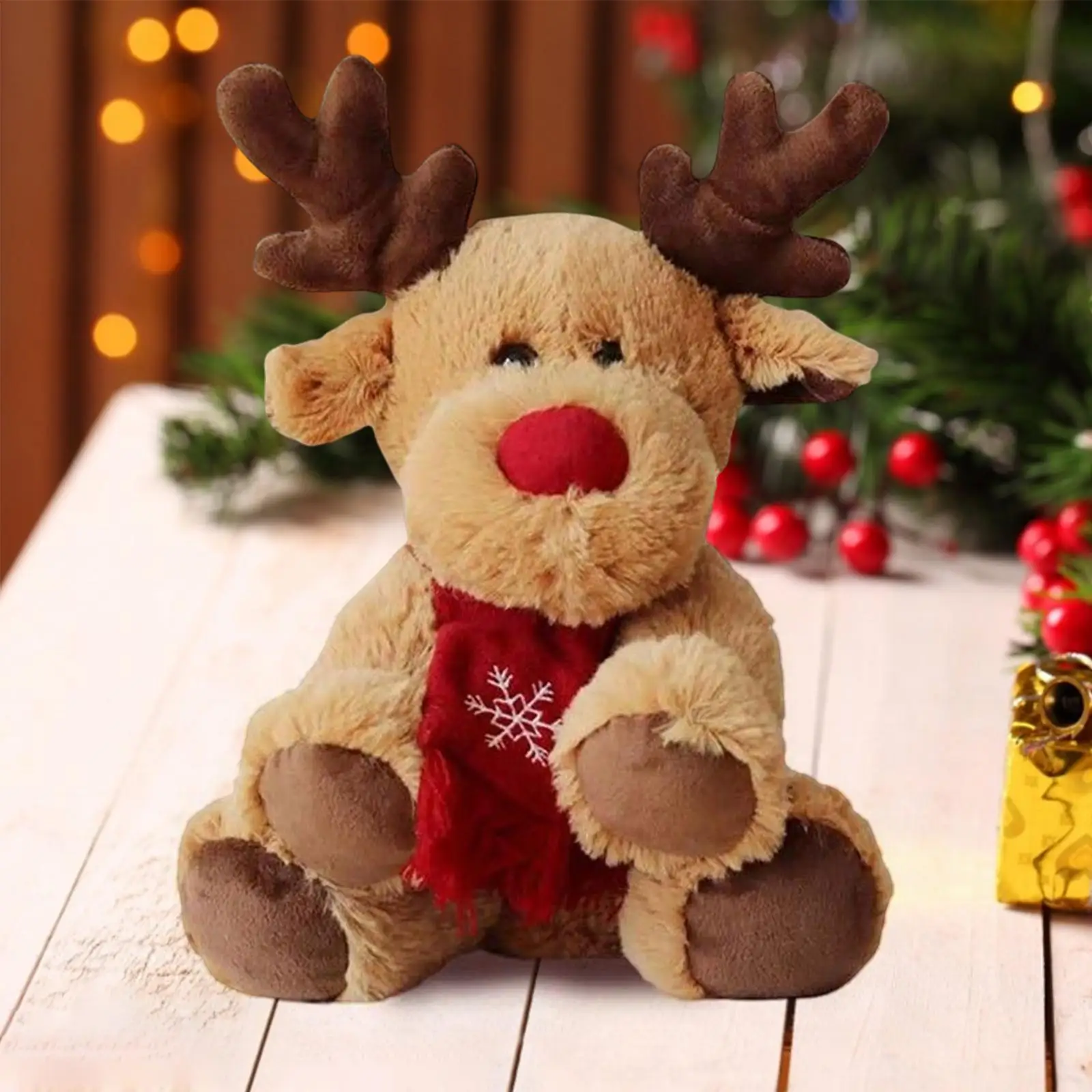 Cute Christmas Plush Toy Doll Reindeer Stuffed Animal for Sofa Decoration