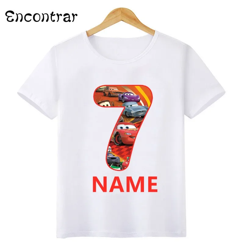 Xe Hơi Disney Pixar Lightning McQueen Bé Trai Áo Quần Áo Trẻ Em 1 2 3 4 5 6 7 8 9 Năm sinh Nhật Trẻ Em Áo Thun Cho Bé Gái Cao Cấp