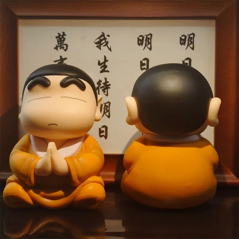 8cm Crayon Shin Chan Cos Buddha Good Luck Compassion Action Figure Funny Kawaii Doll PVC Model Toys Collection Children Gifts view 4