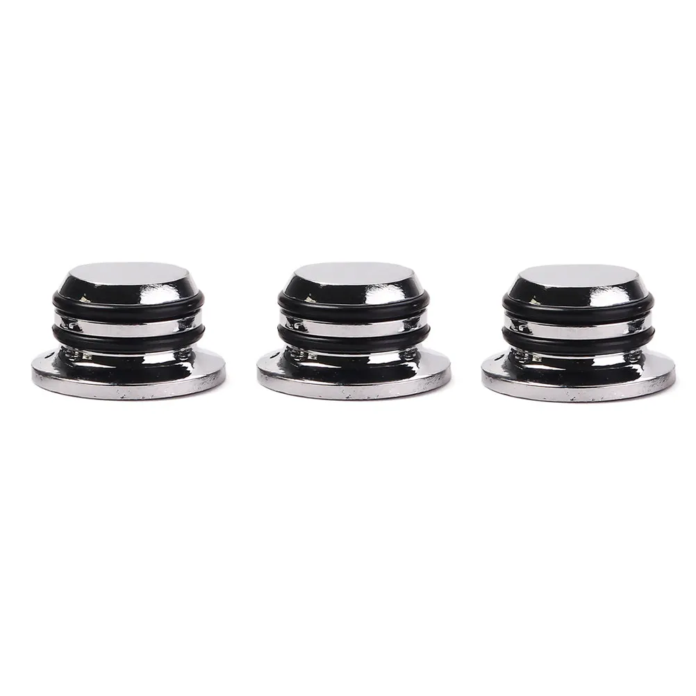 3Pcs Metal Volume Control Knob for Guitar Bass Straw Hat Style Push-on Knobs with 2 Rubber Rings Sturdy Lightweight Design