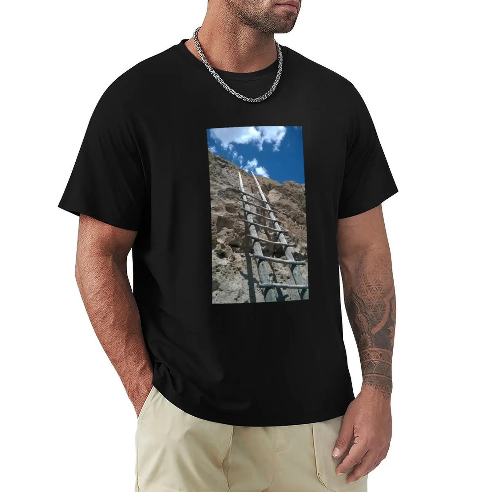 

Ladder to the Sky, Bandelier National Monument T-Shirt graphic tee shirt vintage t shirts blue lock mens t shirt graphic