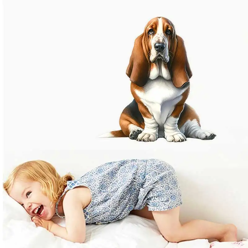 Bassett Hound Wall Stickers Art Decals for Children's Room Living Room Background Home Decoration Wallpaper AA23