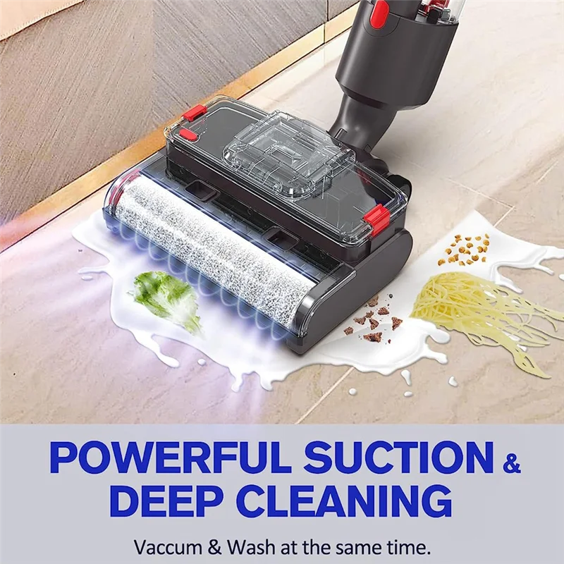 Electric Wet Dry Mopping Head for Dyson V15 V8 V7 V10 V11 Vacuum Cleaner, Automatic Cleaning Roller Brush for Hard Floor