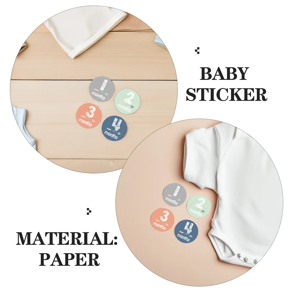 12 قطعة ملصقات معلم شهر الطفل ذاتية اللصق الوليد صور الدعائم لسجل القصاصات التصوير استوديو ألبوم تذكار الولادة