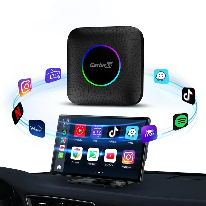 

In stock Oem Carlink Android 13 Car Tv Box Android Auto Carplay Wireless Adapter Sm6225 8-Core for Netfilx Play Video Carplay Ai