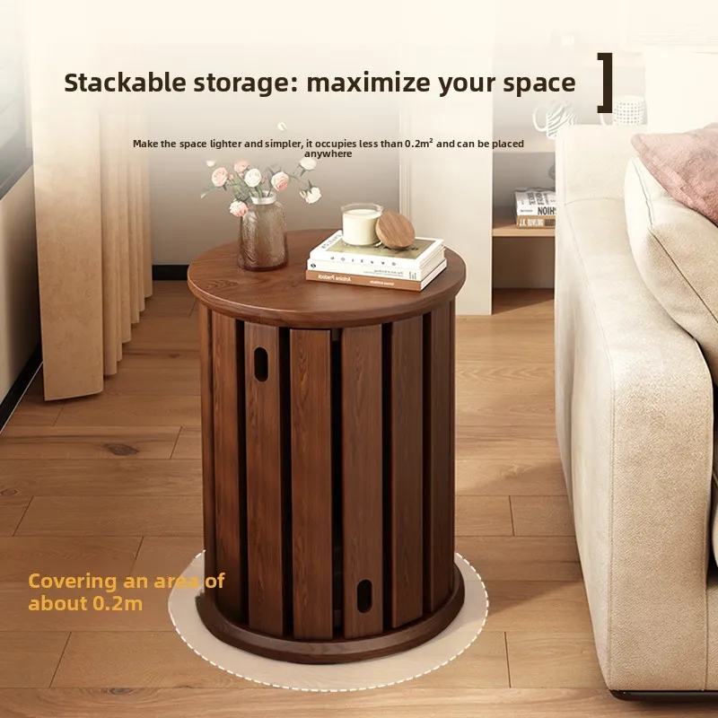 Rattan stool can be stacked household living room sofa stool combination spare stacking stool