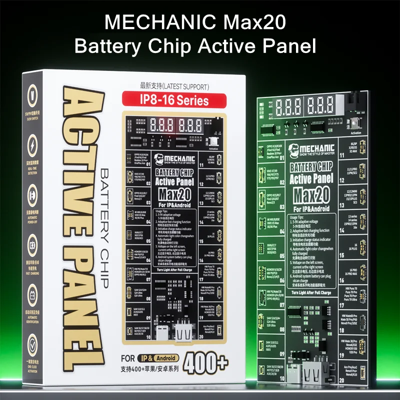 

Плата активации аккумулятора MECHANIC MAX20 для IP 8-16ProMax ANROID, инструменты для обнаружения напряжения в реальном времени