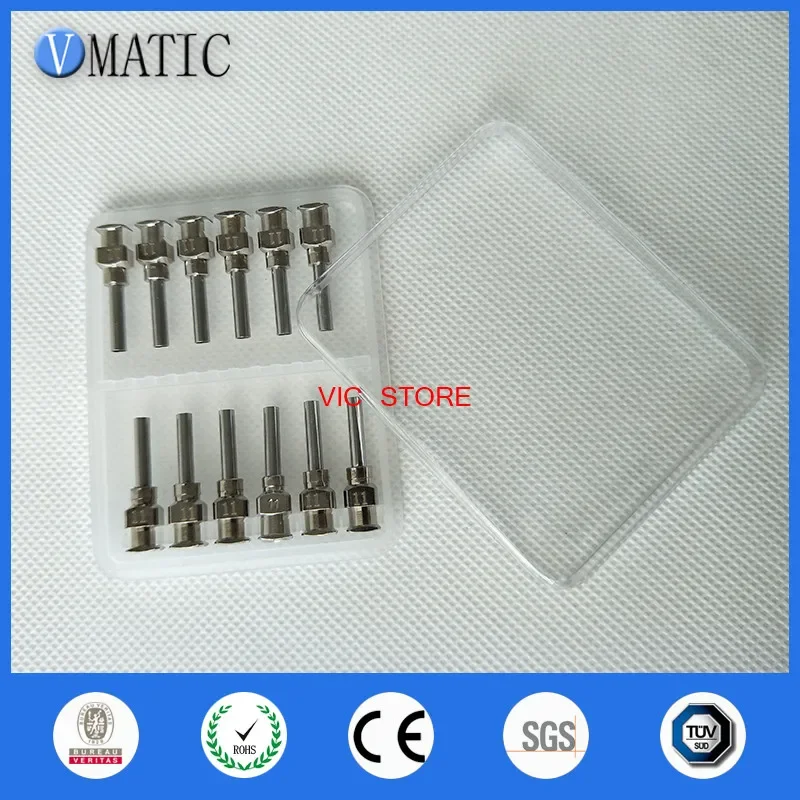 Free Shipping 0.5'' Tip Length 11G All Metal Blunt Stainless Steel 12Pcs Glue Dispensing Syringe Needles Tips 1/2 Inch