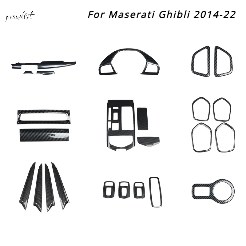 Rivestimento Console Centrale In Vera Fibra Di Carbonio Per Maserati Ghibli 2013-2016 – Ricambio Interno