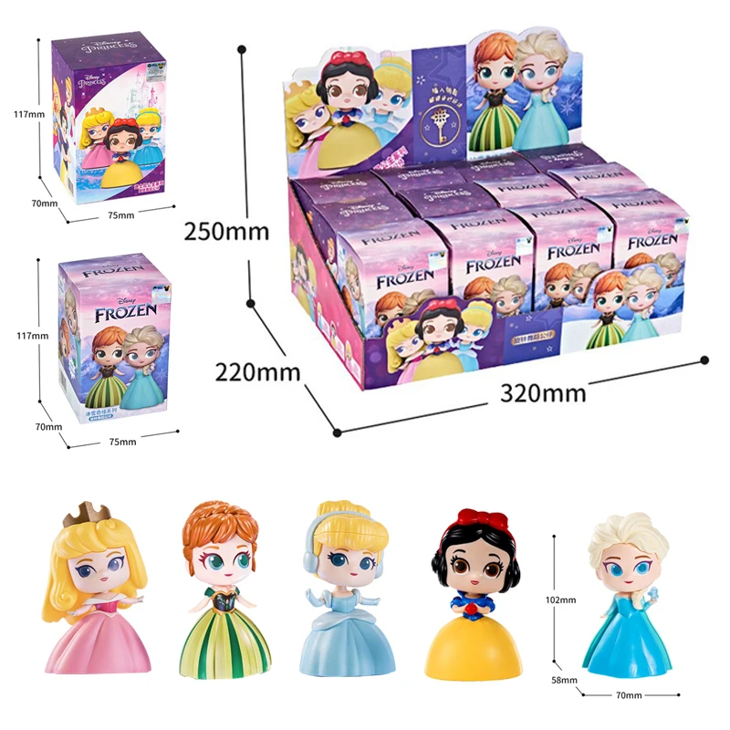 Muñeca de princesa Disney Frozen, Elsa, Blancanieves, Anna, Aurora, muñeca giratoria a reloj mecanizado, adorno hecho a mano, juguete para niños, regalo