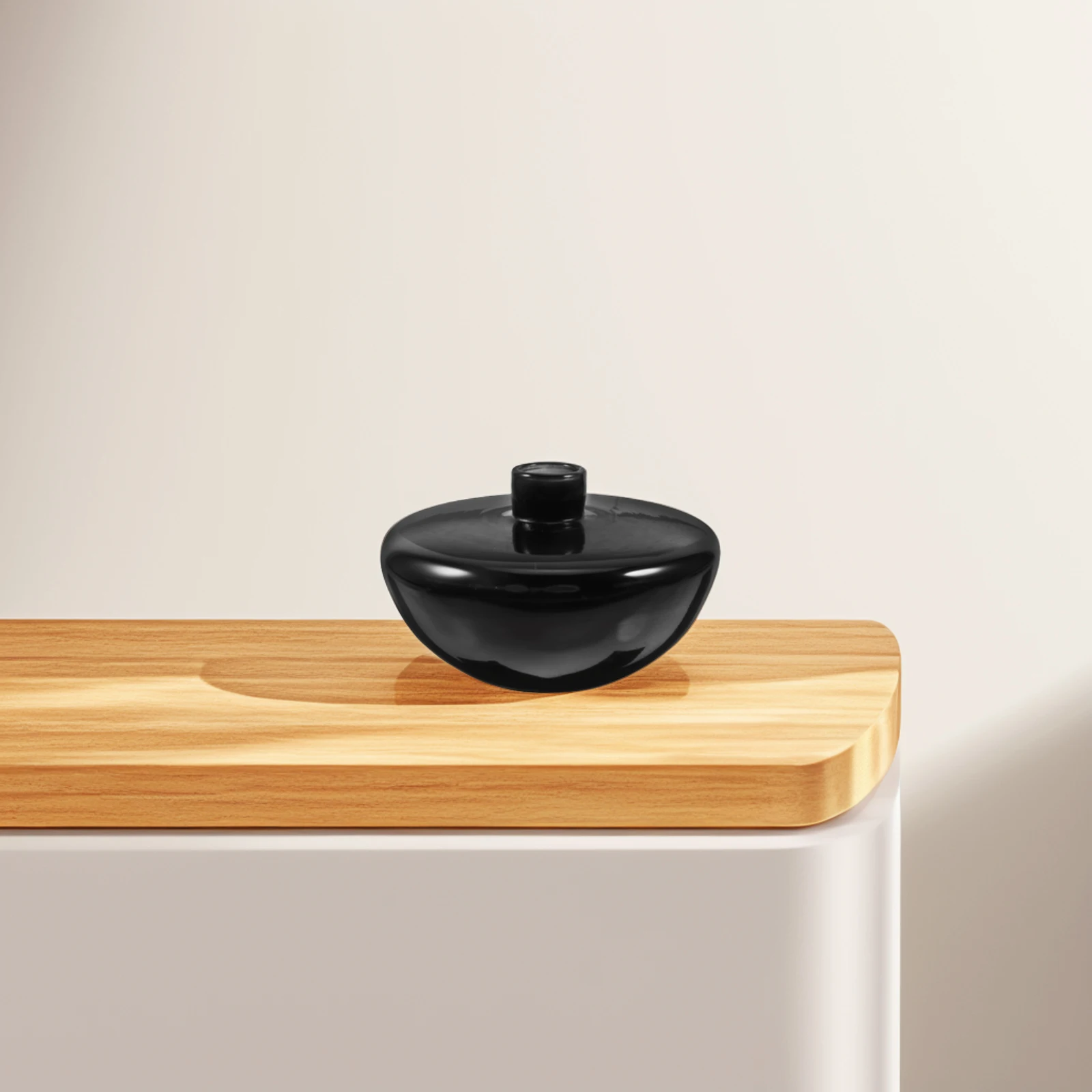 

Modern Round Flower Vase Black Glass Centerpiece for Table Decorative Vase Home Decor Unique Artistic Hydroponic Plant Display