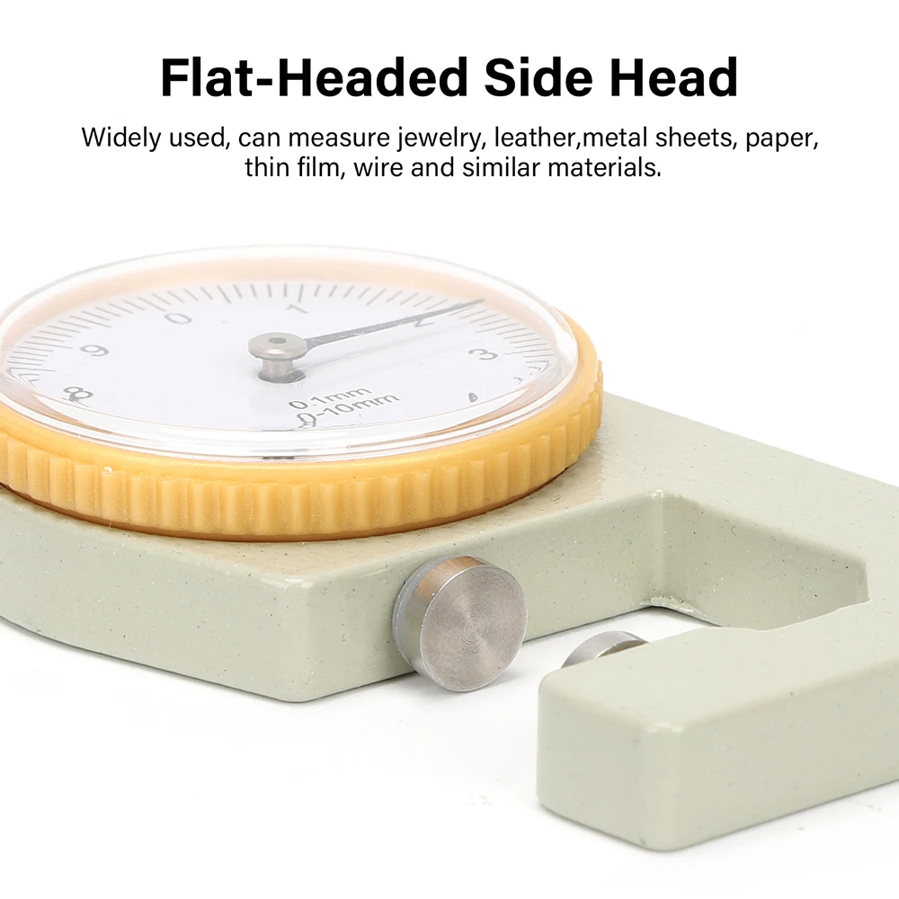 WUTA Leather Thickness Gauge Measuring Tools 0-10mm/0.1mm dial Paper Meter Tester for Hollow Pipe or Circular Tube Caliper