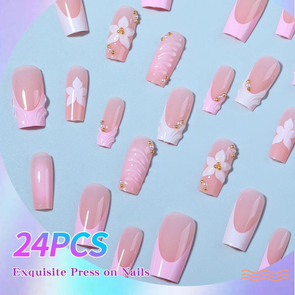 24 pièces par boîte. Ongles pr - Pressed Flower Art avis et prix