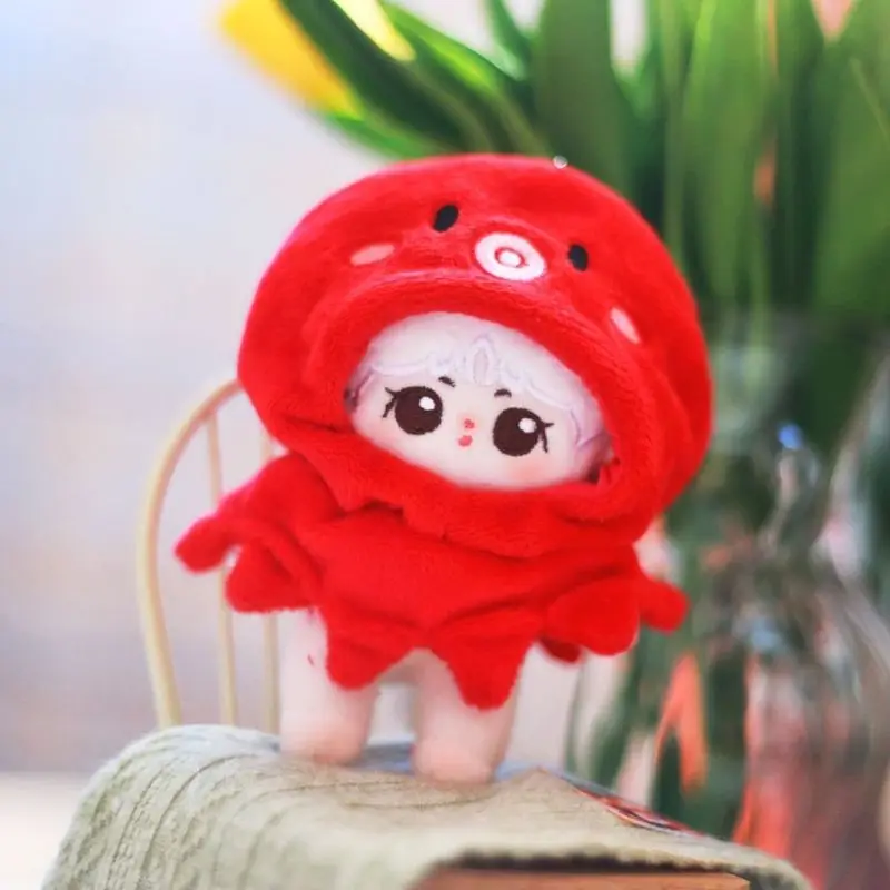 Ubranka dla lalek bawełnianych 10 cm, kawaii, wzór diabła-ośmiornicy, zwykłe ciało, sukienka z rozgwiazdą, zabawka do przebierania dla lalek i akcesoria.