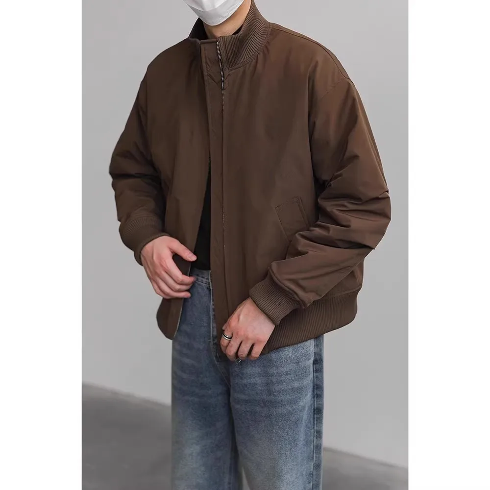 

Retro Pilot Jaet Men's Spring New Sle Trendy Brand Ins Haome Stand Collar Workwear Outerwear Loose Fit Zipper Decoration