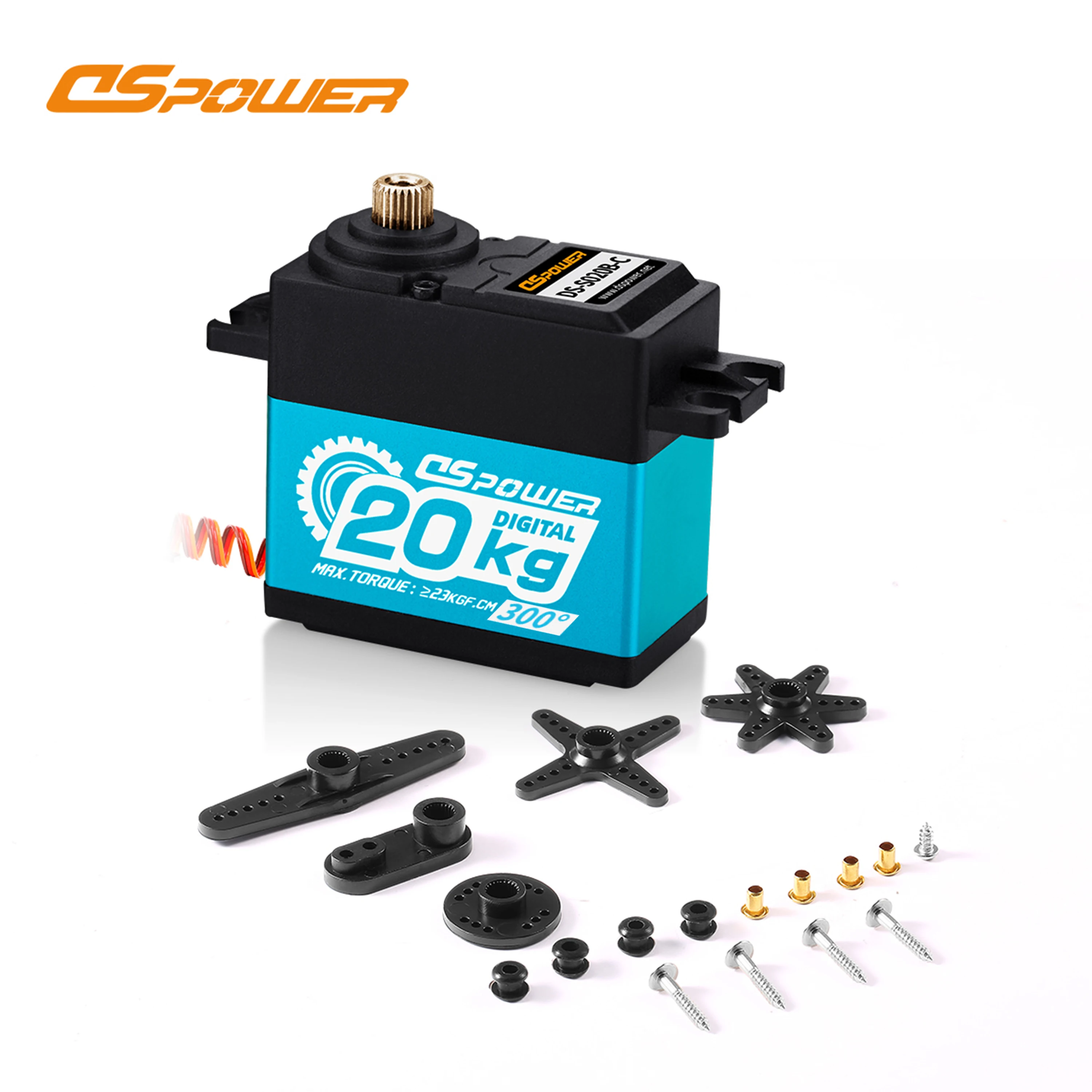 Ingranaggio metallico DSpower 20KG 300 °   Motore ad alta velocità servo digitale con guscio in mezzo alluminio 6.0~7.4V per accessori drone per barche per camion auto RC