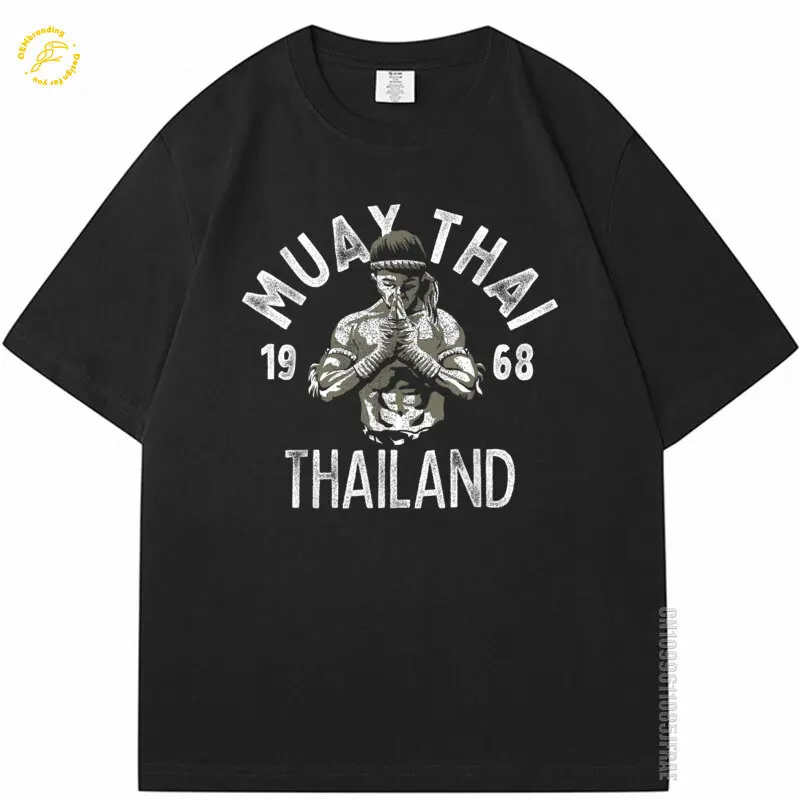 

Muay Thai Thailand Vintage Tiger Fighter Training Gift Oversized T-Shirt O-neck TShirt Funny T Shirts Slim Fit Tee Shirt Man