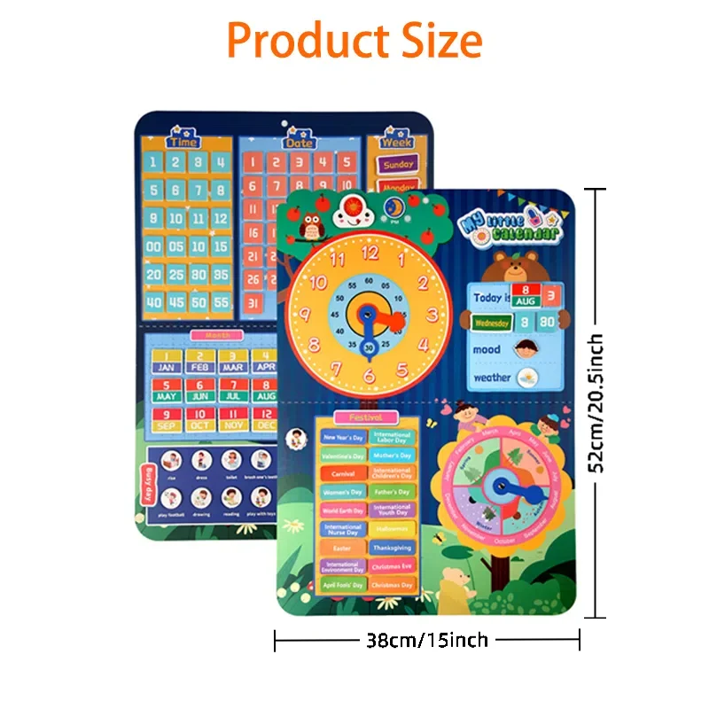 Mein kleiner Kalender, Kinderuhr, Spielzeug, Kinderpuzzle, Früherziehung, Lernzeit, Lernen, Feiertage kann aufgehängt werden