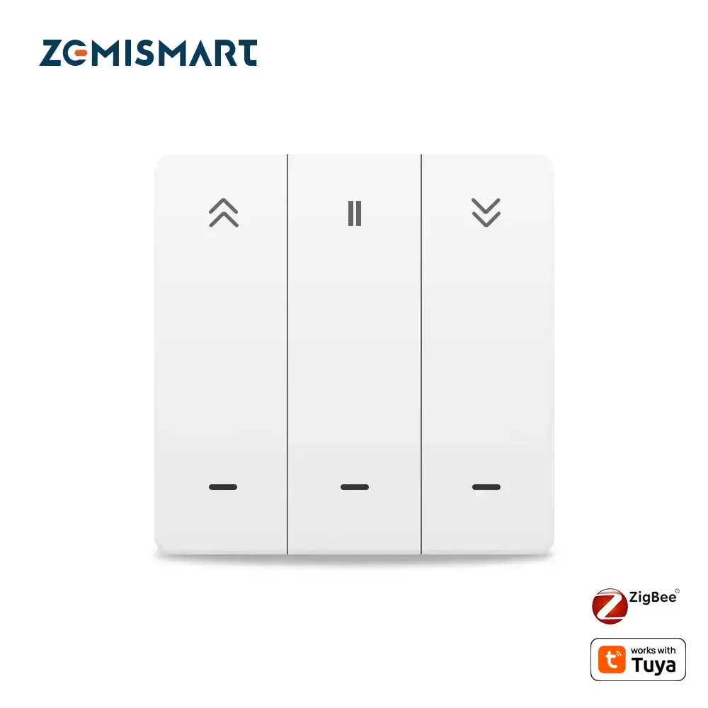 Zemismart Zigbee Smart Curtain Switch Roller Shade Switch Work with Tuya Smart Life Alexa Google Home Voice Control