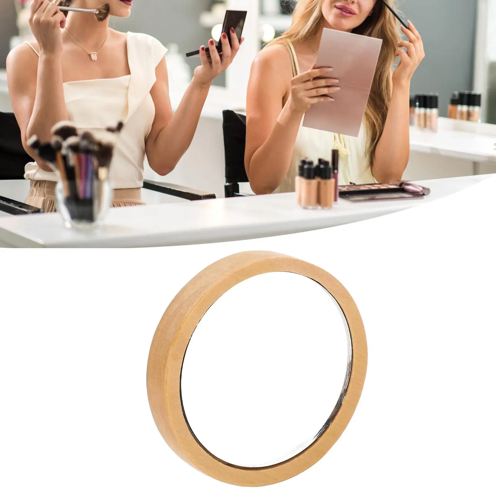 Portable Handheld Wood Mirror with Clear Reflection for travel - Streamlined Design