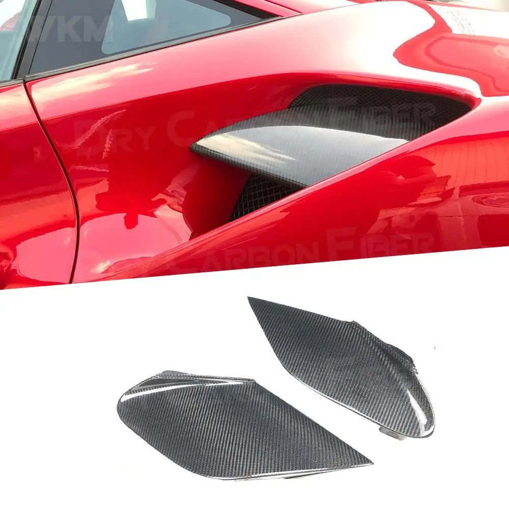 2PCS Dry Carbon Fiber Side Bumper Splitters Flaps Apron Canards case for Ferrari 488 N Style 2015 - 2018 FRP