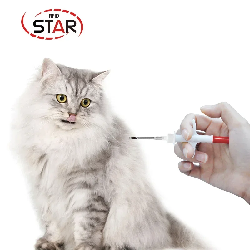 30pc Implantable Microchip syringe 1.4*8/1.25*7mm rfid microchips 134.2KHz FDX-B ISO Chip EM4305 RFID Syringe for dogs pigssnake