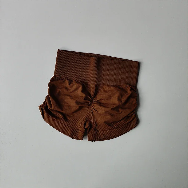 Sexy Plissierte Shorts mit Kordelzug für Damen, Enganliegende Hochgeschnittene Hüftformende Hosen, Atmungsaktive Yoga-Fitness-Dreiviertelhosen – Detail 14