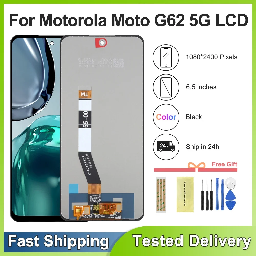 

6,5 "для Motorola Moto G62 5G ЖК-дисплей, сенсорный экран, дигитайзер в сборе, замена экрана для Moto G62 5G